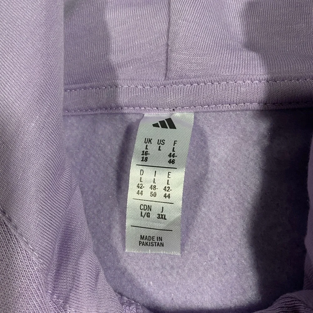 Adidas Trefoil Floral Logo Hoodie Womens L Pastel Purple Plum Pullover Fleece